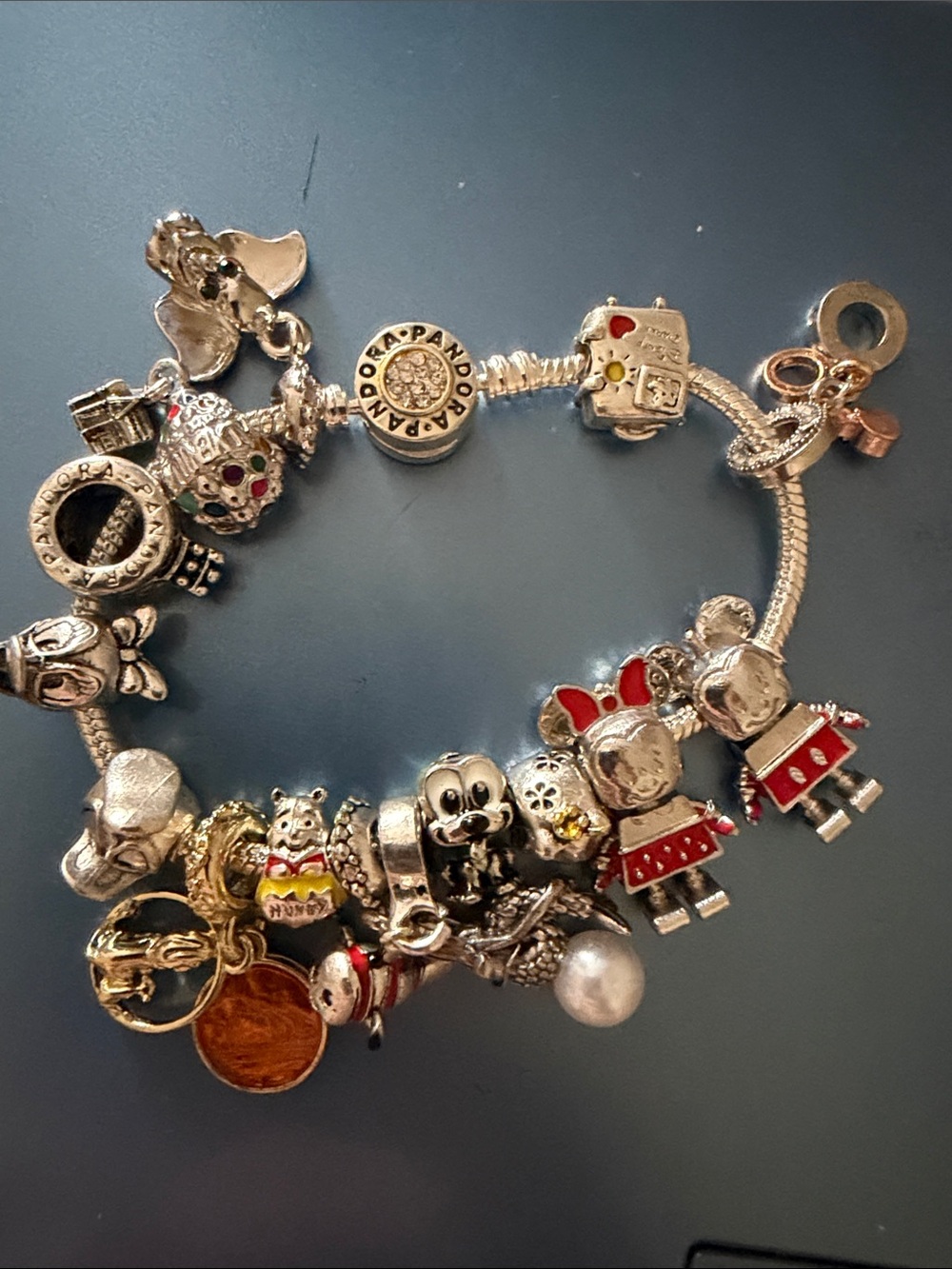 Disney Pandora charm bracelet with (15) charms